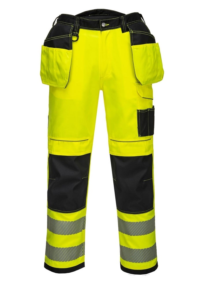Hi vis Contrast material on knees and pockets