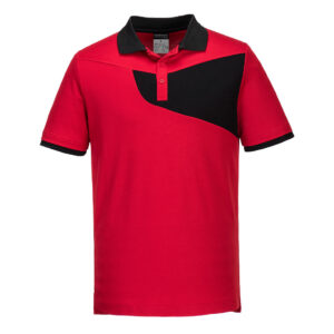 PW210 Polo Shirt in Red and Black