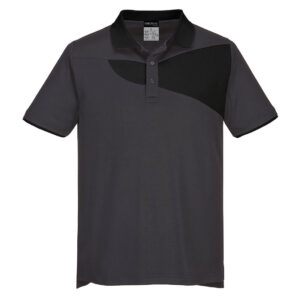 PW210 Polo Shirt in Zoom Grey and Black