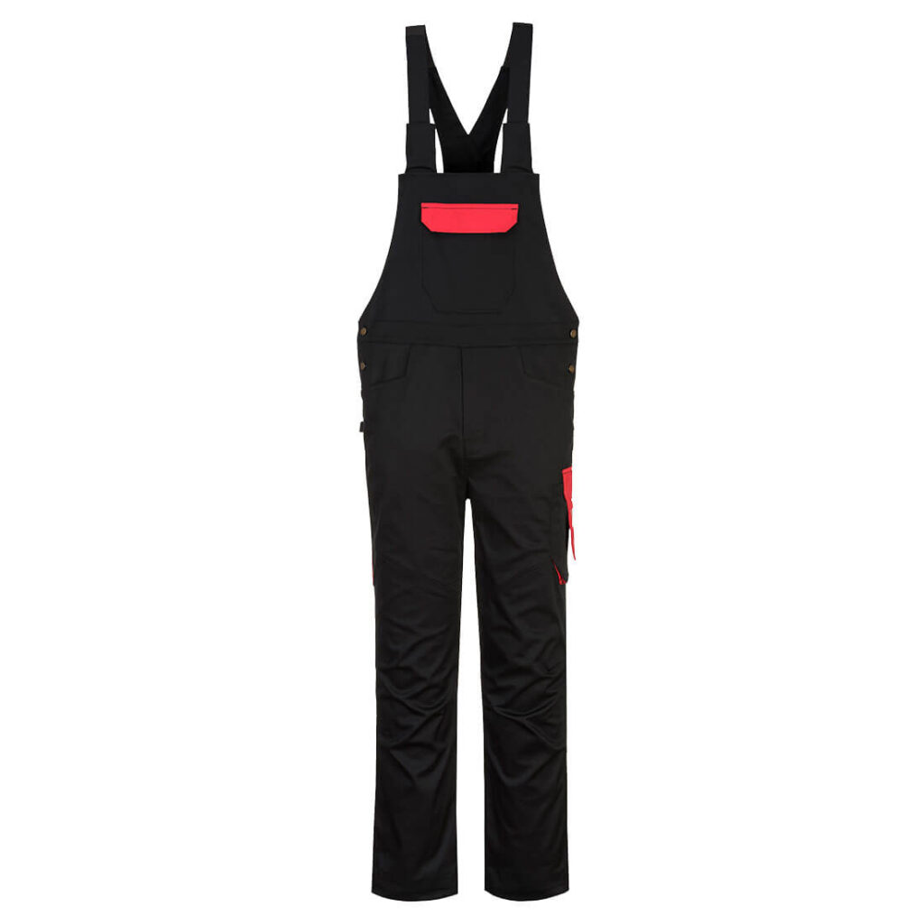 PW24 Bib & brace in Black & Red