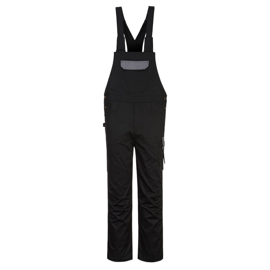 PW24 bib & Brace in Black & Grey