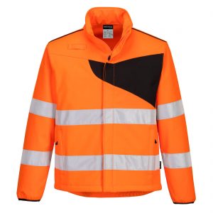 PW2 hi vis softshell jacket in RIS Orange