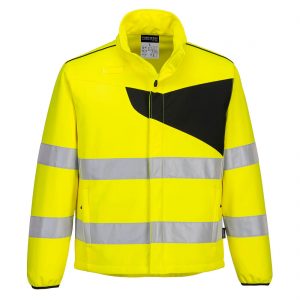 PW2 hi vis softshell jacket in Yellow