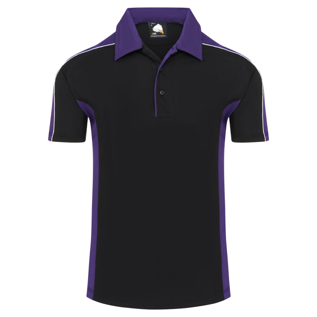 Black/Purple - ORN Avocet Wicking Poloshirt