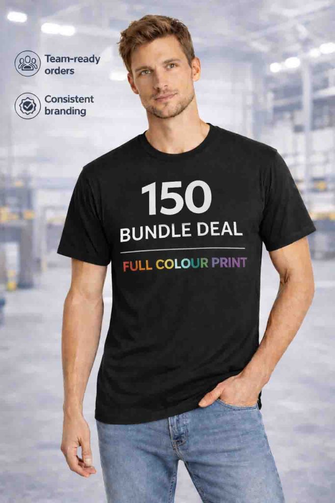 150 Full Colour T-Shirts Deal