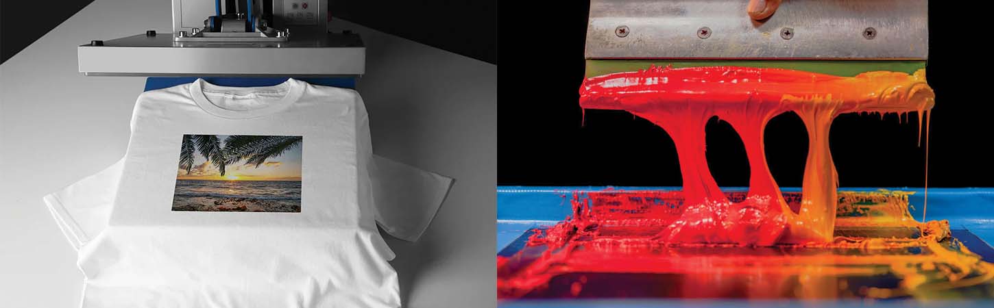 Comparison of screen printed and full colour T-shirt designs